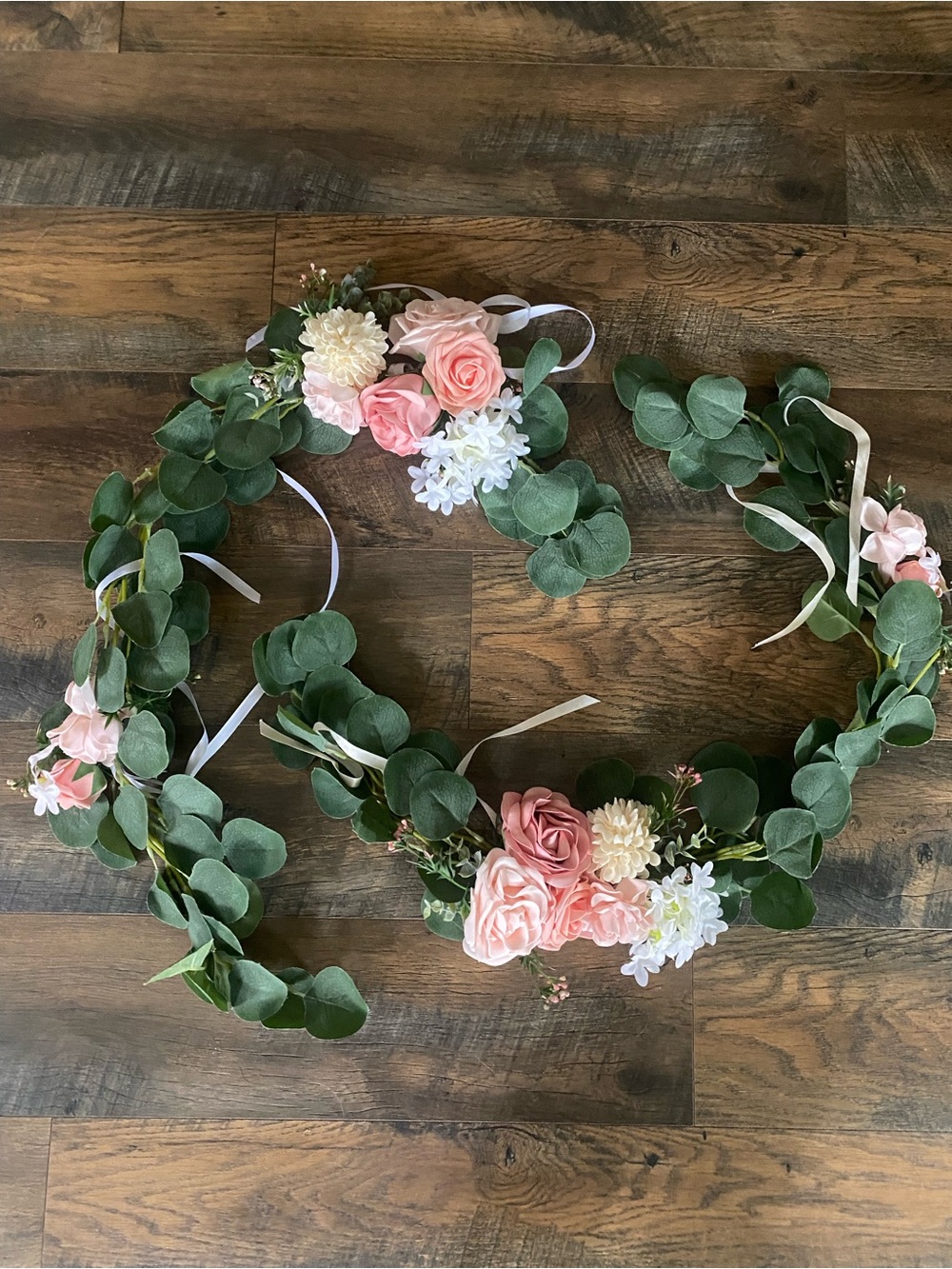 Ling’s Moment pink and white wedding garland-2 pieces